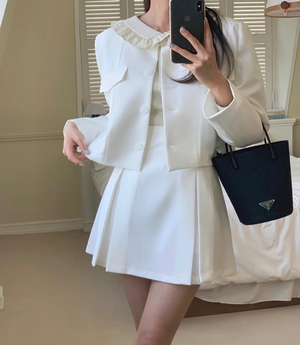 高腰巨顯瘦開衩傘狀裙